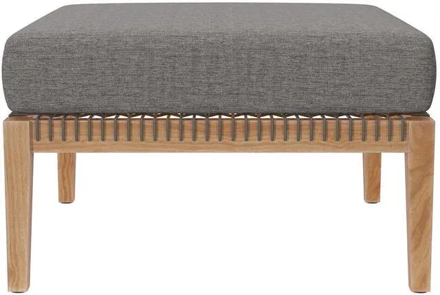 Alt view image 2 of 7 - Clearwater Outdoor Patio Teak Wood Ottoman Gray Graphite EEI-5854-GRY-GPH