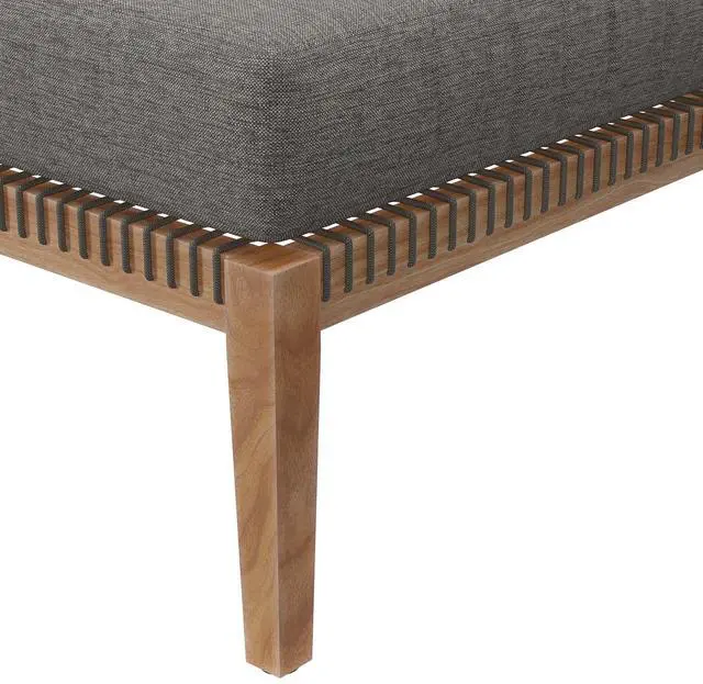 Alt view image 4 of 7 - Clearwater Outdoor Patio Teak Wood Ottoman Gray Graphite EEI-5854-GRY-GPH