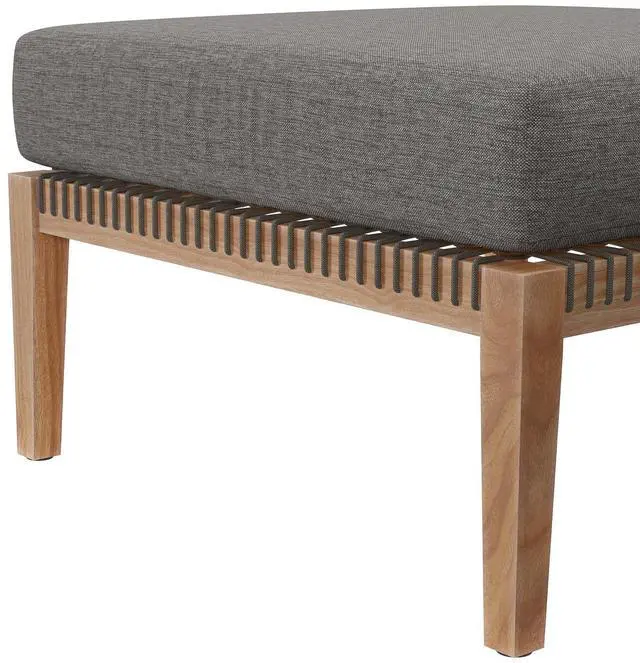 Alt view image 3 of 7 - Clearwater Outdoor Patio Teak Wood Ottoman Gray Graphite EEI-5854-GRY-GPH