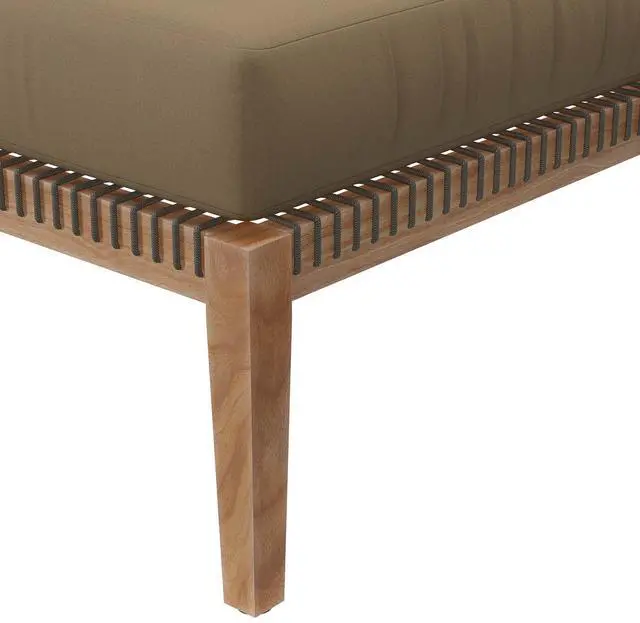 Alt view image 4 of 7 - Clearwater Outdoor Patio Teak Wood Ottoman Gray Light Brown EEI-5854-GRY-LBR