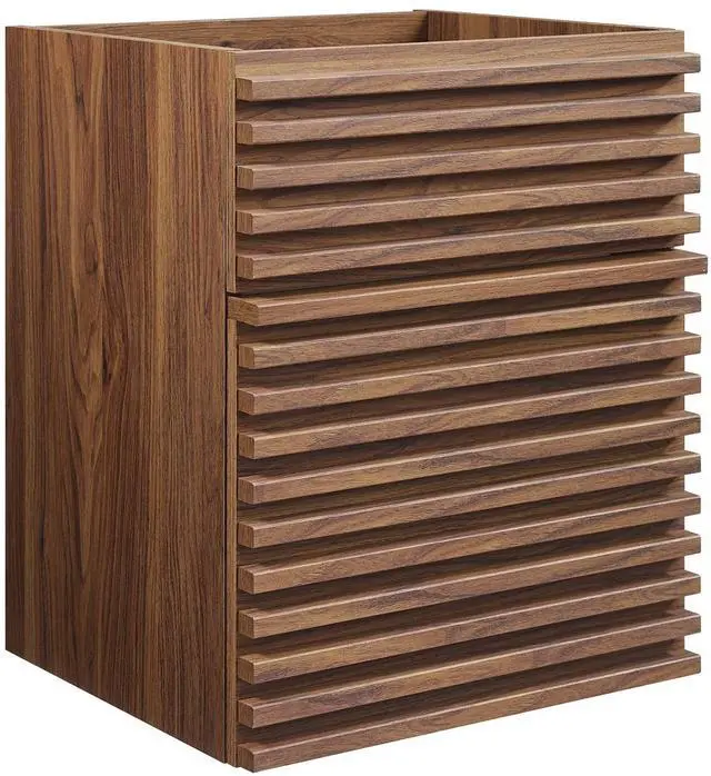 Main image of Render 18" Wall-Mount Bathroom Vanity Cabinet (Sink Basin Not Included) Walnut EEI-4848-WAL