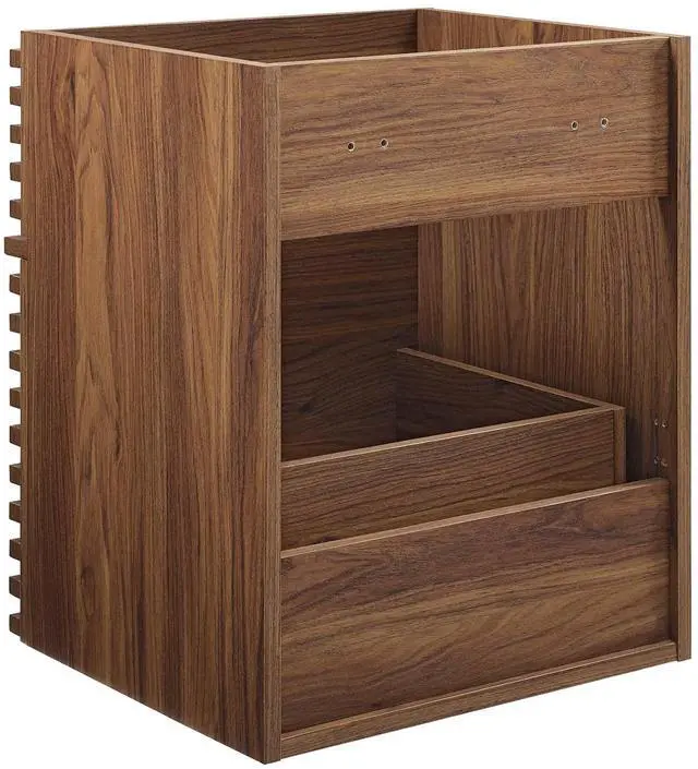 Alt view image 4 of 7 - Render 18" Wall-Mount Bathroom Vanity Cabinet (Sink Basin Not Included) Walnut EEI-4848-WAL