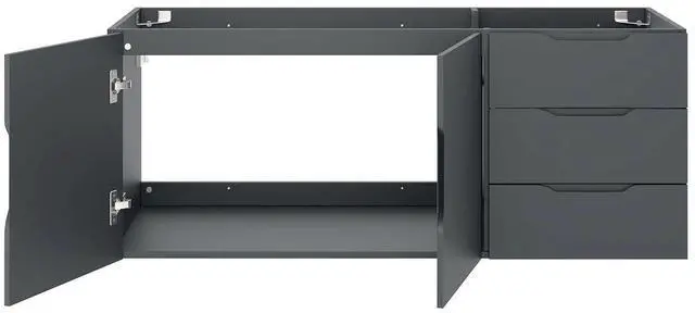 Alt view image 6 of 7 - Vitality 48" Double or Single Sink Compatible (Not Included) Bathroom Vanity Cabinet Gray EEI-4895-GRY