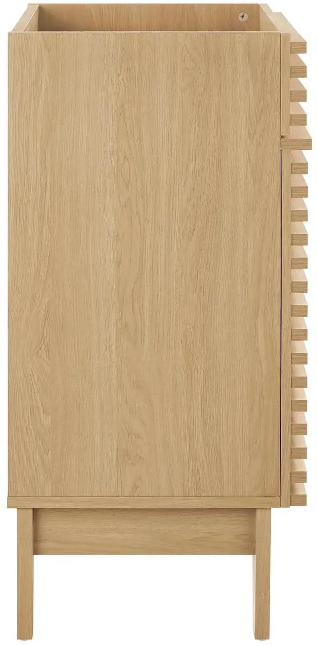 Alt view image 2 of 7 - Render 18" Bathroom Vanity Cabinet (Sink Basin Not Included) Oak EEI-4849-OAK