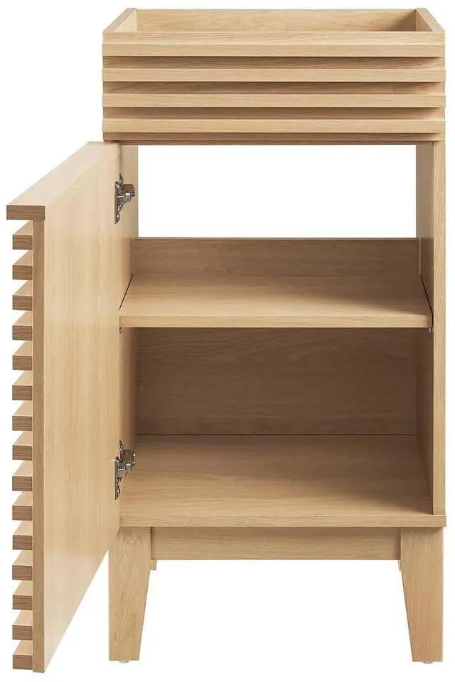 Alt view image 3 of 7 - Render 18" Bathroom Vanity Cabinet (Sink Basin Not Included) Oak EEI-4849-OAK