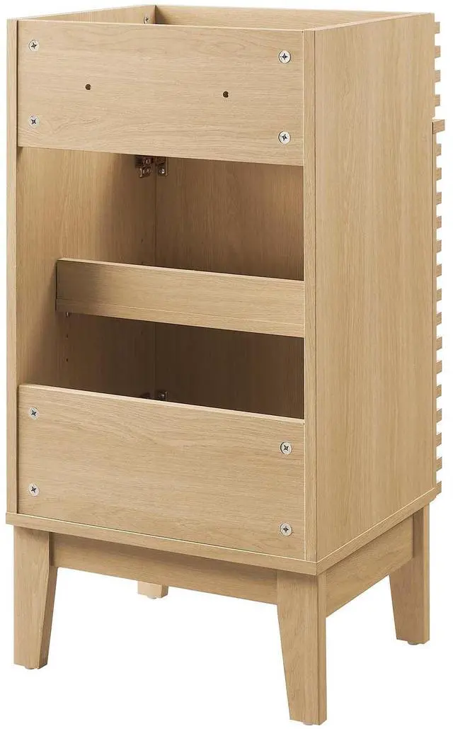 Alt view image 4 of 7 - Render 18" Bathroom Vanity Cabinet (Sink Basin Not Included) Oak EEI-4849-OAK