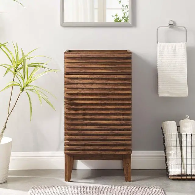 Alt view image 7 of 7 - Render 18" Bathroom Vanity Cabinet (Sink Basin Not Included) Walnut EEI-4849-WAL