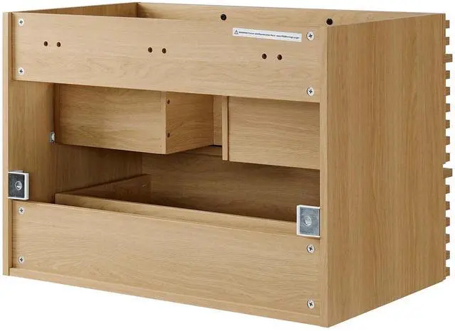 Alt view image 4 of 7 - Render 30" Wall-Mount Bathroom Vanity Cabinet (Sink Basin Not Included) Oak EEI-4850-OAK