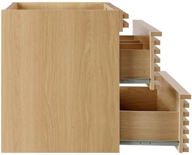 Alt view image 3 of 7 - Render 30" Wall-Mount Bathroom Vanity Cabinet (Sink Basin Not Included) Oak EEI-4850-OAK