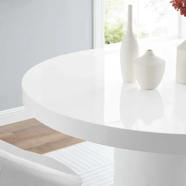 Alt view image 5 of 7 - Gratify 60" Round Dining Table White EEI-4910-WHI