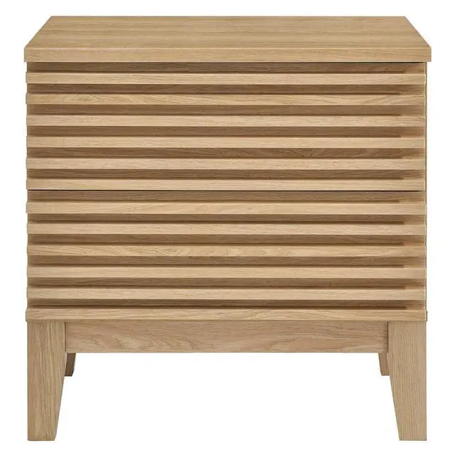 Alt view image 3 of 7 - Render Two-Drawer Nightstand Oak MOD-6964-OAK