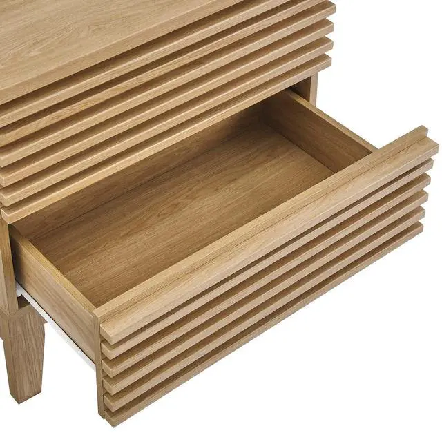 Alt view image 4 of 7 - Render Two-Drawer Nightstand Oak MOD-6964-OAK