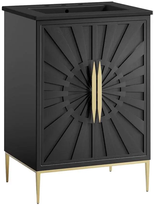 Main image of Awaken 24" Bathroom Vanity Black Black EEI-6291-BLK-BLK