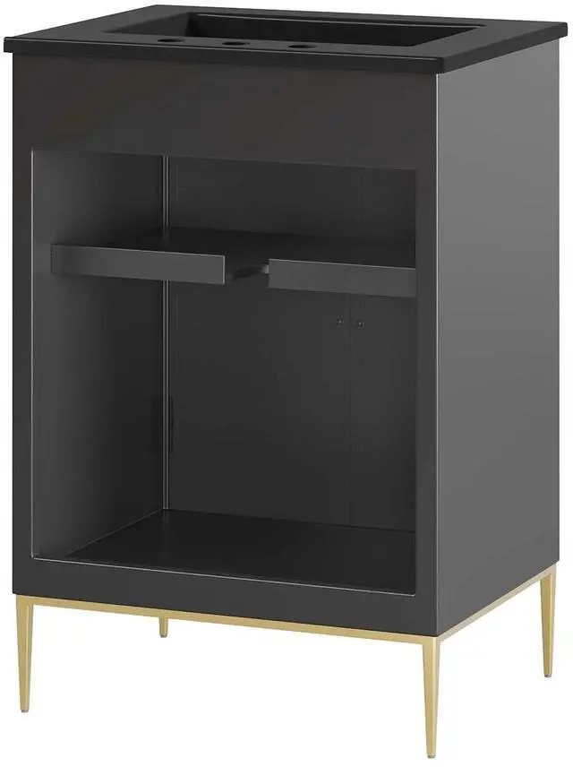 Alt view image 4 of 7 - Awaken 24" Bathroom Vanity Black Black EEI-6291-BLK-BLK