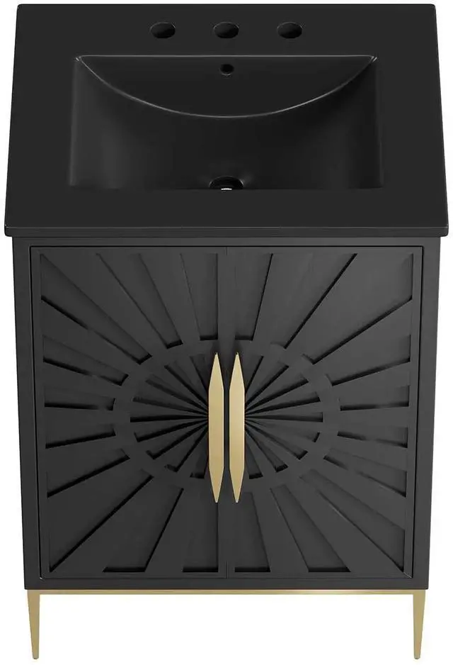 Alt view image 3 of 7 - Awaken 24" Bathroom Vanity Black Black EEI-6291-BLK-BLK