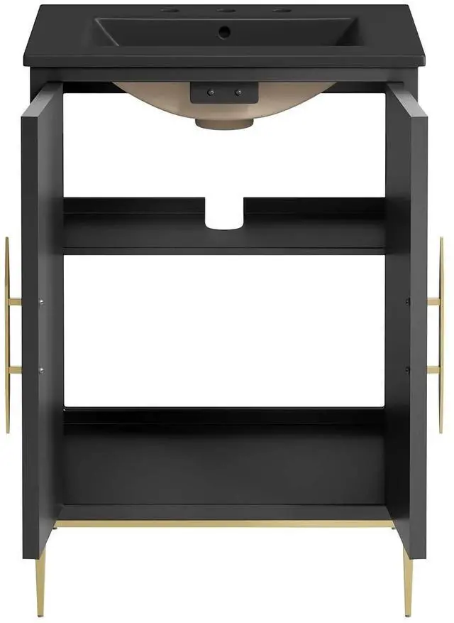 Alt view image 5 of 7 - Awaken 24" Bathroom Vanity Black Black EEI-6291-BLK-BLK