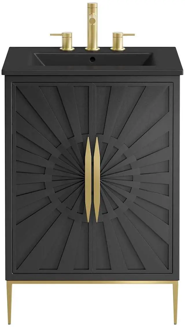 Alt view image 6 of 7 - Awaken 24" Bathroom Vanity Black Black EEI-6291-BLK-BLK