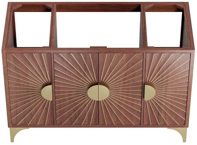 Alt view image 3 of 7 - Daylight 48" Single Sink Compatible (Not Included) Bathroom Vanity Cabinet Walnut EEI-6168-WAL