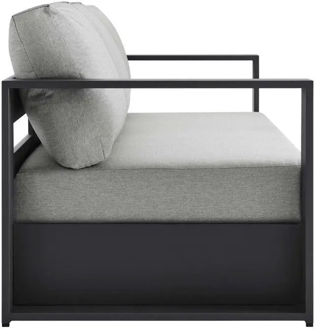 Alt view image 3 of 7 - Tahoe Outdoor Patio Powder-Coated Aluminum 2-Piece Set Gray Gray EEI-5750-GRY-GRY