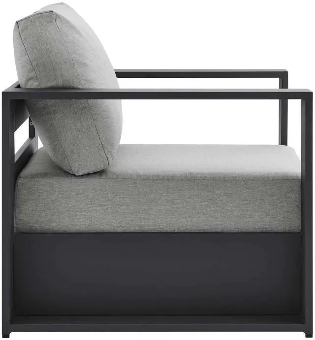 Alt view image 3 of 7 - Tahoe Outdoor Patio Powder-Coated Aluminum 3-Piece Set Gray Gray EEI-5748-GRY-GRY
