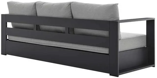 Alt view image 7 of 7 - Tahoe Outdoor Patio Powder-Coated Aluminum 3-Piece Set Gray Gray EEI-5748-GRY-GRY