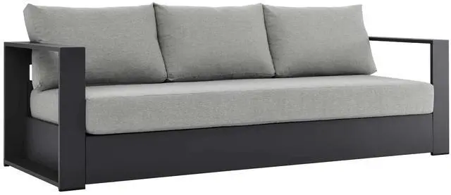 Alt view image 5 of 7 - Tahoe Outdoor Patio Powder-Coated Aluminum 3-Piece Set Gray Gray EEI-5748-GRY-GRY