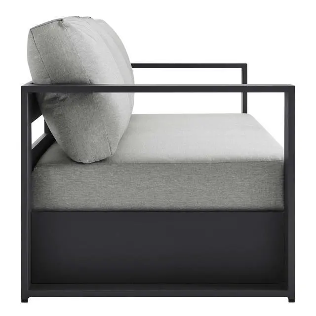 Alt view image 6 of 7 - Tahoe Outdoor Patio Powder-Coated Aluminum 3-Piece Set Gray Gray EEI-5748-GRY-GRY