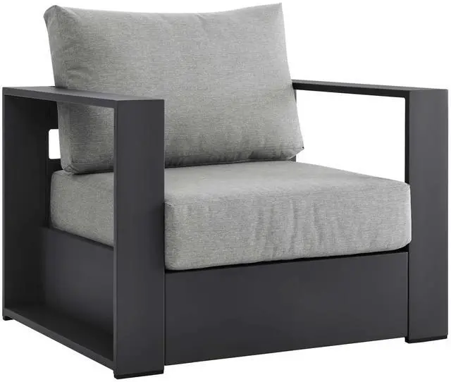 Alt view image 2 of 7 - Tahoe Outdoor Patio Powder-Coated Aluminum 3-Piece Set Gray Gray EEI-5748-GRY-GRY