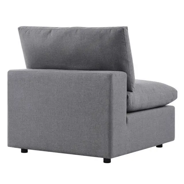 Alt view image 4 of 7 - Commix Sunbrella Outdoor Patio Armless Chair Gray EEI-4905-SLA