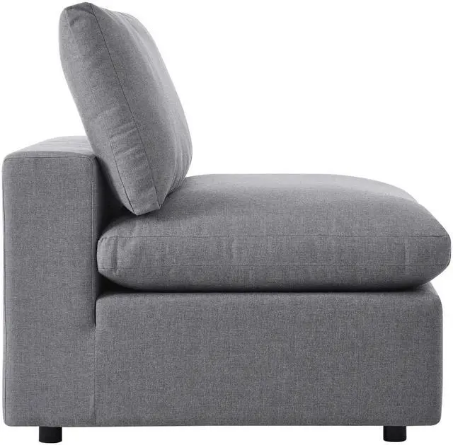 Alt view image 3 of 7 - Commix Sunbrella Outdoor Patio Armless Chair Gray EEI-4905-SLA