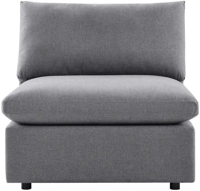 Alt view image 5 of 7 - Commix Sunbrella Outdoor Patio Armless Chair Gray EEI-4905-SLA