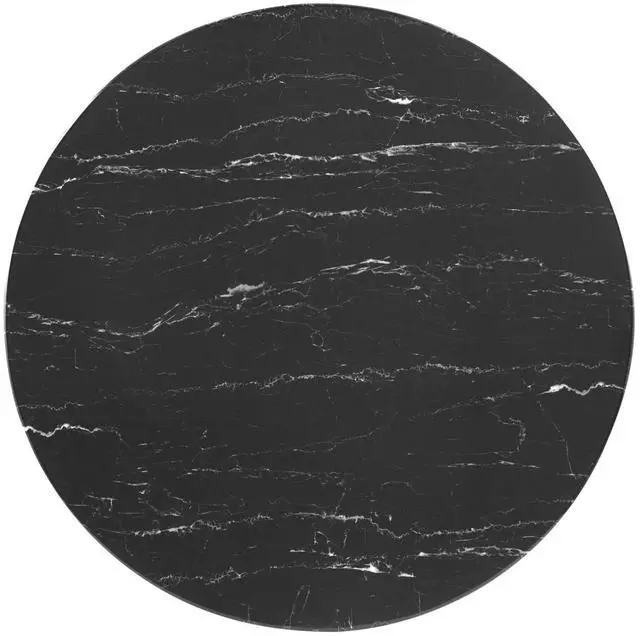 Alt view image 2 of 6 - Lippa 36" Artificial Marble Dining Table Black Black EEI-4868-BLK-BLK