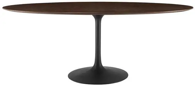 Main image of Lippa 78" Oval Wood Grain Dining Table Black Cherry Walnut EEI-4888-BLK-CHE