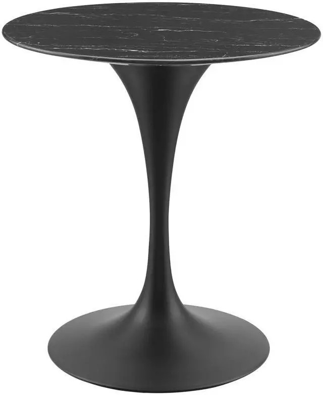 Main image of Lippa 28" Artificial Marble Dining Table Black Black EEI-4867-BLK-BLK