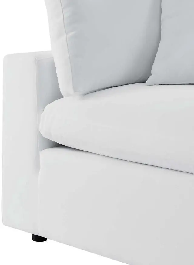 Alt view image 2 of 7 - Commix Sunbrella Outdoor Patio Armless Chair White EEI-4905-WHI