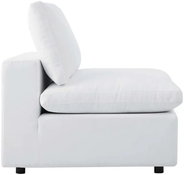 Alt view image 3 of 7 - Commix Sunbrella Outdoor Patio Armless Chair White EEI-4905-WHI