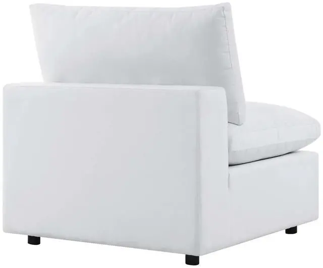 Alt view image 4 of 7 - Commix Sunbrella Outdoor Patio Armless Chair White EEI-4905-WHI