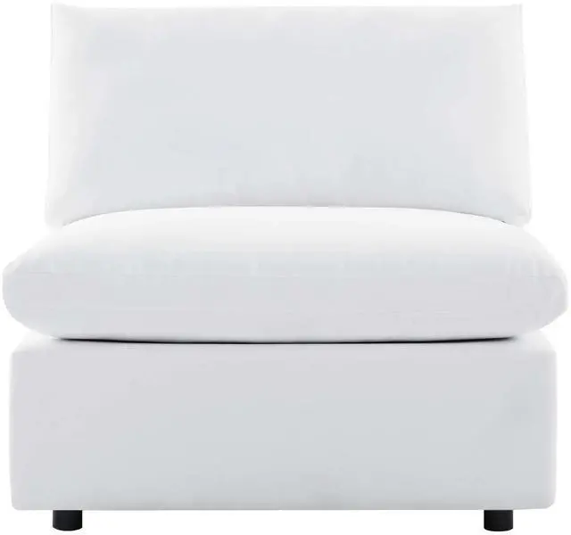 Alt view image 5 of 7 - Commix Sunbrella Outdoor Patio Armless Chair White EEI-4905-WHI