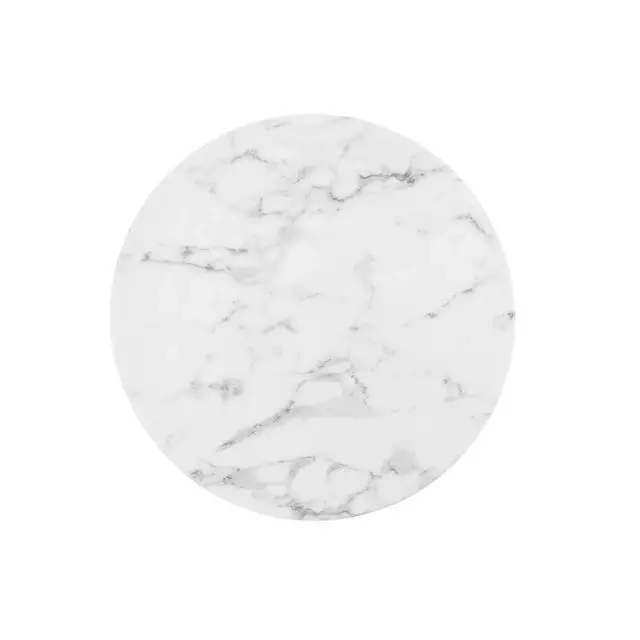 Alt view image 2 of 7 - Lippa 28" Round Artificial Marble Dining Table Black White EEI-3515-BLK-WHI