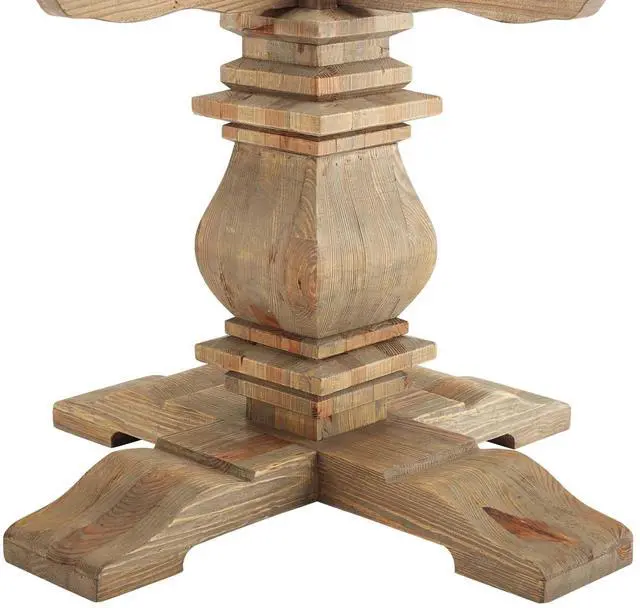 Alt view image 3 of 4 - Column 47" Round Pine Wood Dining Table Brown EEI-3491-BRN