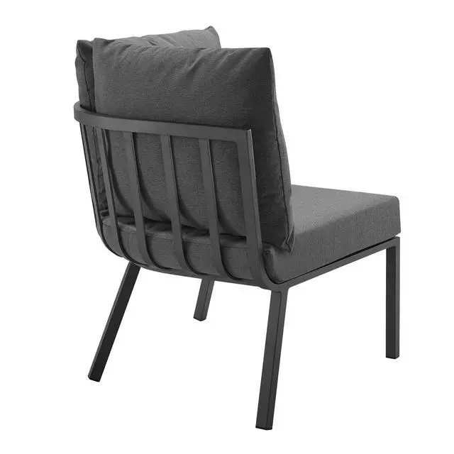 Alt view image 9 of 13 - Riverside Outdoor Patio Aluminum Corner Chair Gray Charcoal