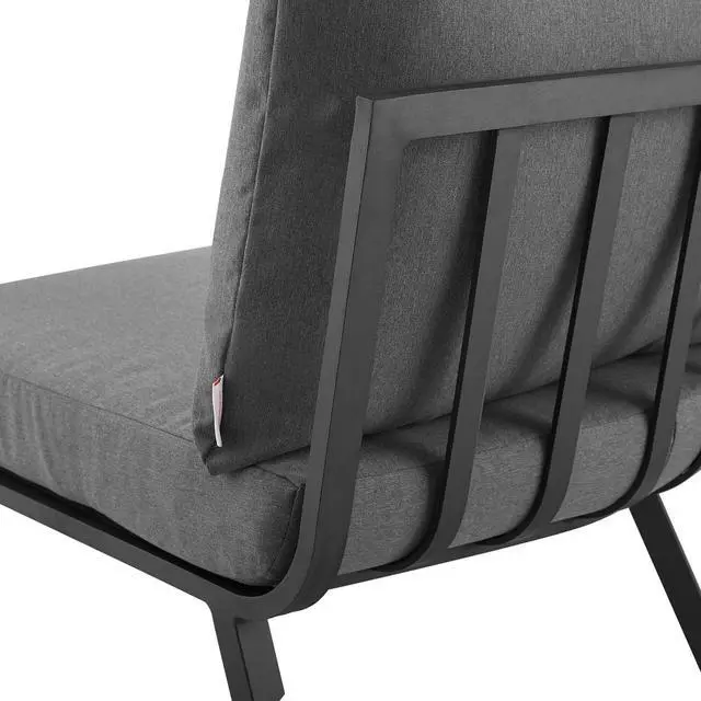 Alt view image 11 of 13 - Riverside Outdoor Patio Aluminum Corner Chair Gray Charcoal