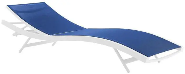 Main image of Glimpse Outdoor Patio Mesh Chaise Lounge Chair White Navy EEI-3300-WHI-NAV