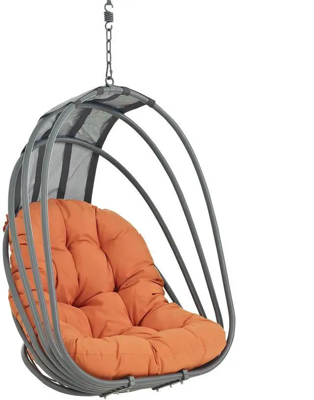 Alt view image 2 of 3 - Whisk Outdoor Patio Swing Chair Without Stand Orange EEI-2656-ORA-SET