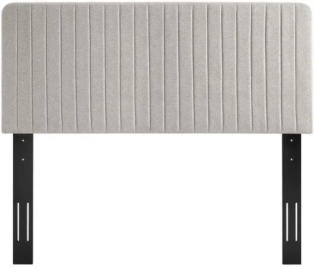 Alt view image 3 of 7 - Milenna Channel Tufted Upholstered Fabric King/California King Headboard Oatmeal MOD-6342-OAT