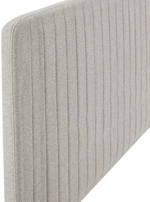 Alt view image 2 of 7 - Milenna Channel Tufted Upholstered Fabric King/California King Headboard Oatmeal MOD-6342-OAT
