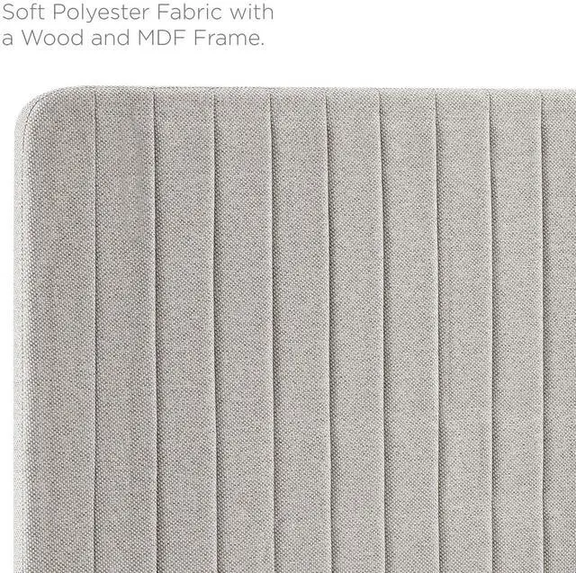 Alt view image 5 of 7 - Milenna Channel Tufted Upholstered Fabric King/California King Headboard Oatmeal MOD-6342-OAT