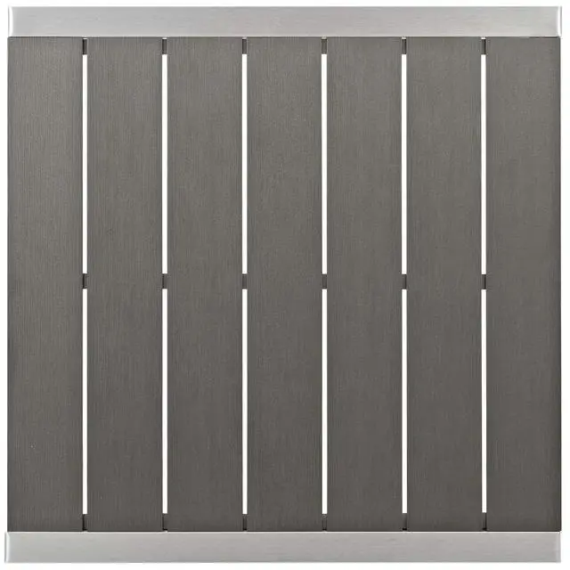 Alt view image 6 of 7 - Shore 3 Piece Outdoor Patio Aluminum Pub Set Silver Gray EEI-3158-SLV-GRY-SET