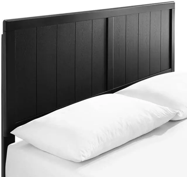 Alt view image 5 of 7 - Alana Full Wood Platform Bed With Splayed Legs Black MOD-6619-BLK