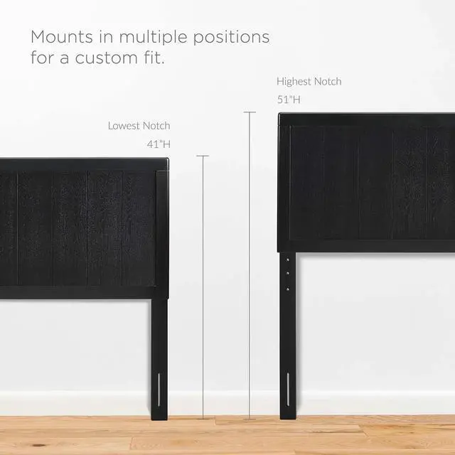 Alt view image 6 of 7 - Alana Full Wood Platform Bed With Splayed Legs Black MOD-6619-BLK